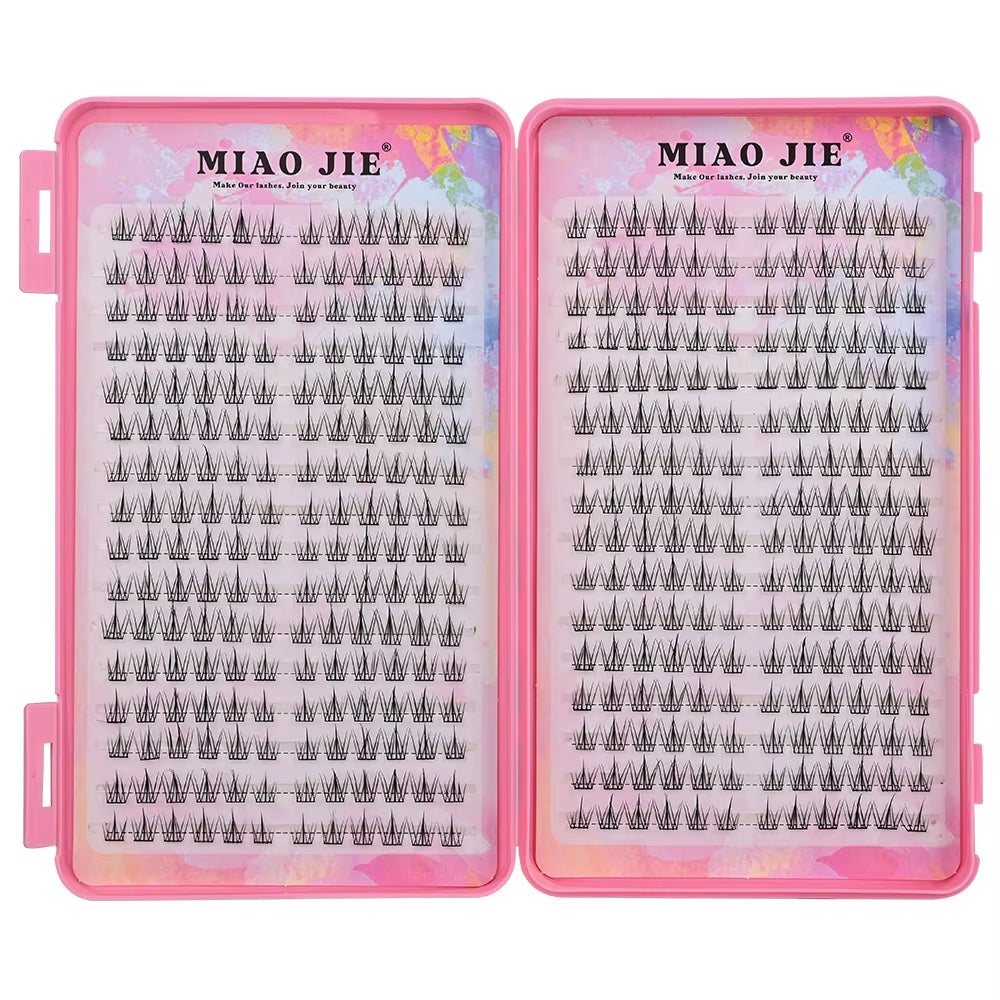 MIAOJIE 32Rows Eyelash Book High Quality Manga Lashes Cluster Lashes Manhua Eyelashes Elf Makeup Strand Eyelashes Douyin Makeup