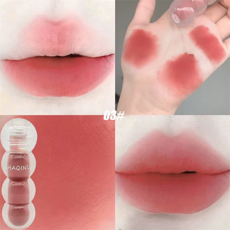 Cute Velvet Matte Lip Gloss Long Lasting Liquid Lipstick Lip Makeup Beauty Nonstick Cup Waterproof Lip Gloss Korean Makeup New