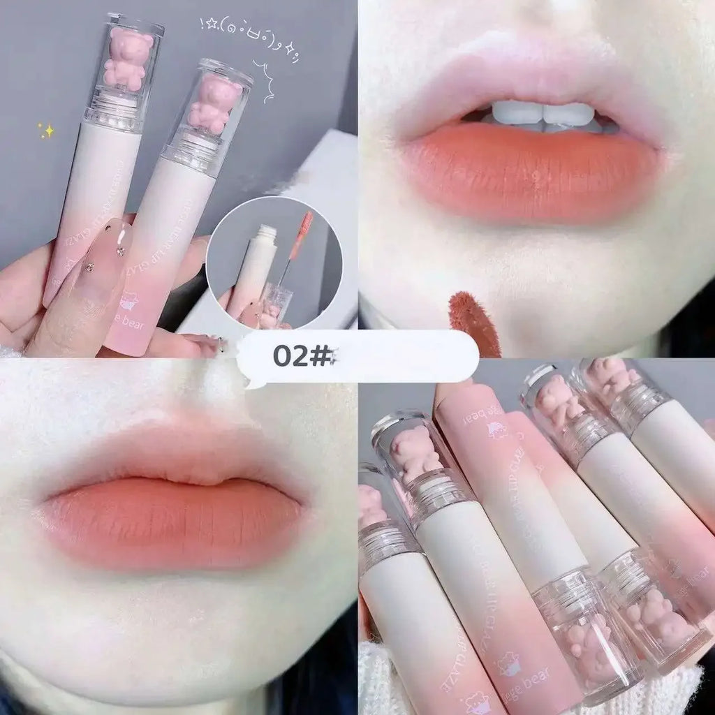 Cute Lip Glaze Girl Chestnut Pink Lip Mud Korean Makeup Girl Lip Gloss Makeup Cosmetics Velvet Waterpoor Lipstick