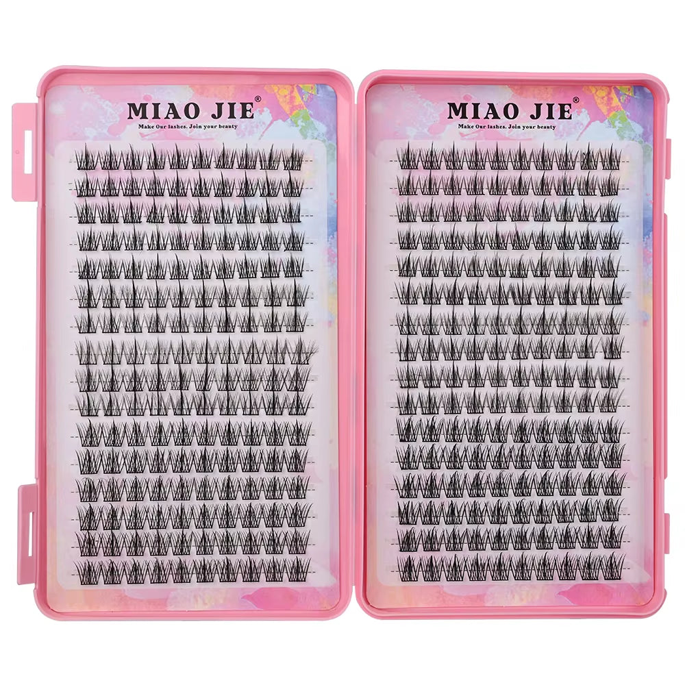 MIAOJIE 32Rows Eyelash Book High Quality Manga Lashes Cluster Lashes Manhua Eyelashes Elf Makeup Strand Eyelashes Douyin Makeup