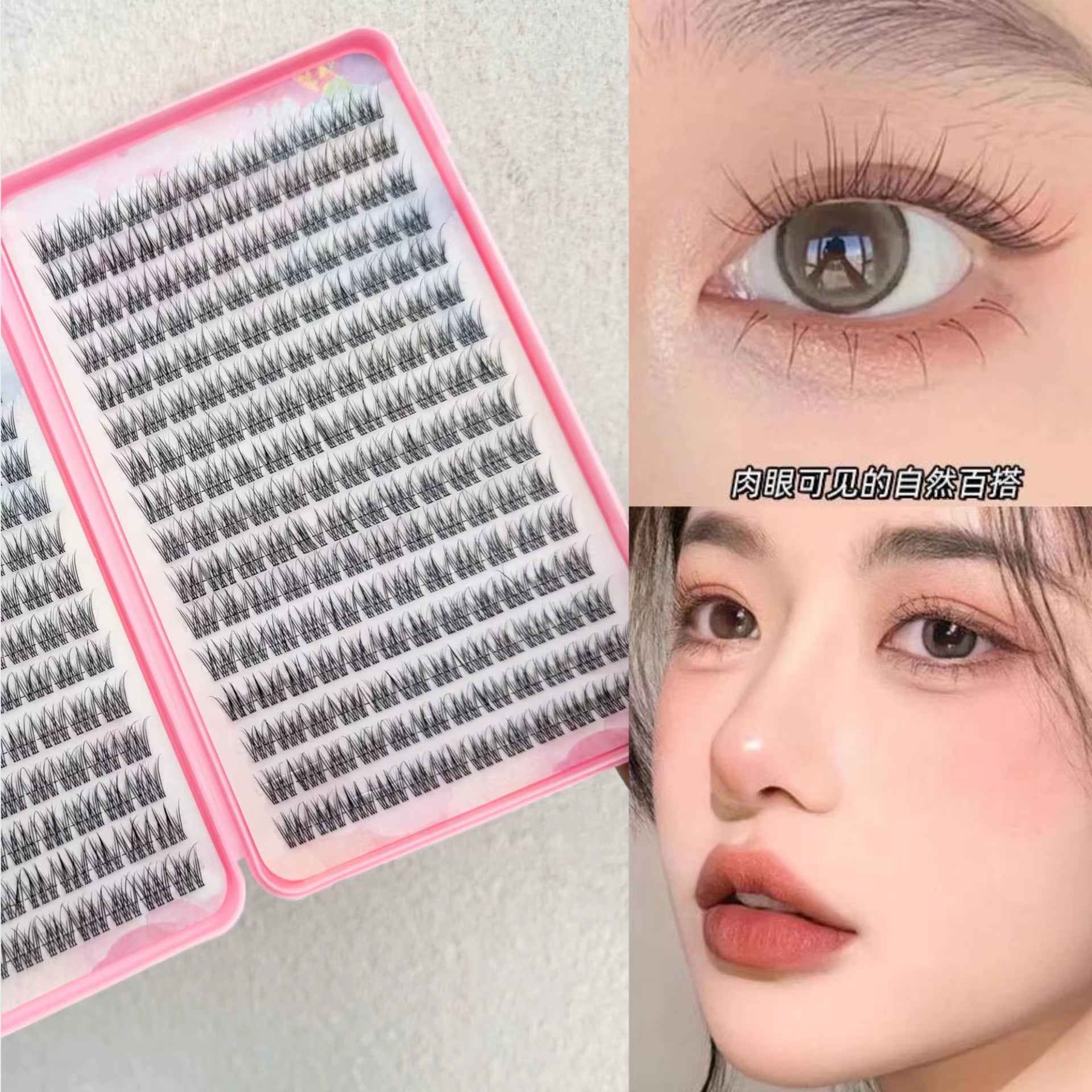 MIAOJIE 32Rows Eyelash Book High Quality Manga Lashes Cluster Lashes Manhua Eyelashes Elf Makeup Strand Eyelashes Douyin Makeup