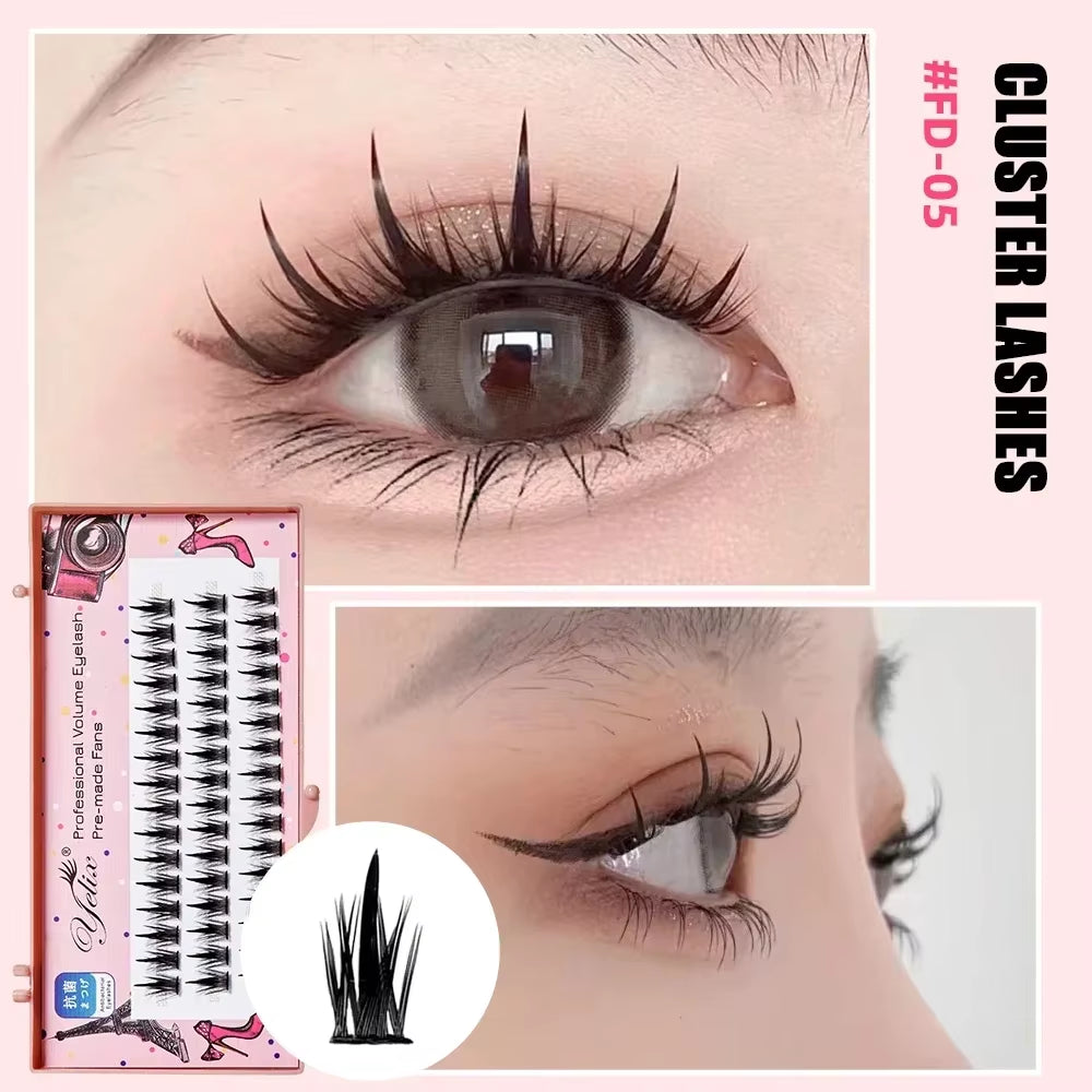 New Sunflower Eyelash Set Cluster Lashes Soft Natural Lower Lash Segmented Diy Lash Extension Kit Douyin Makeup