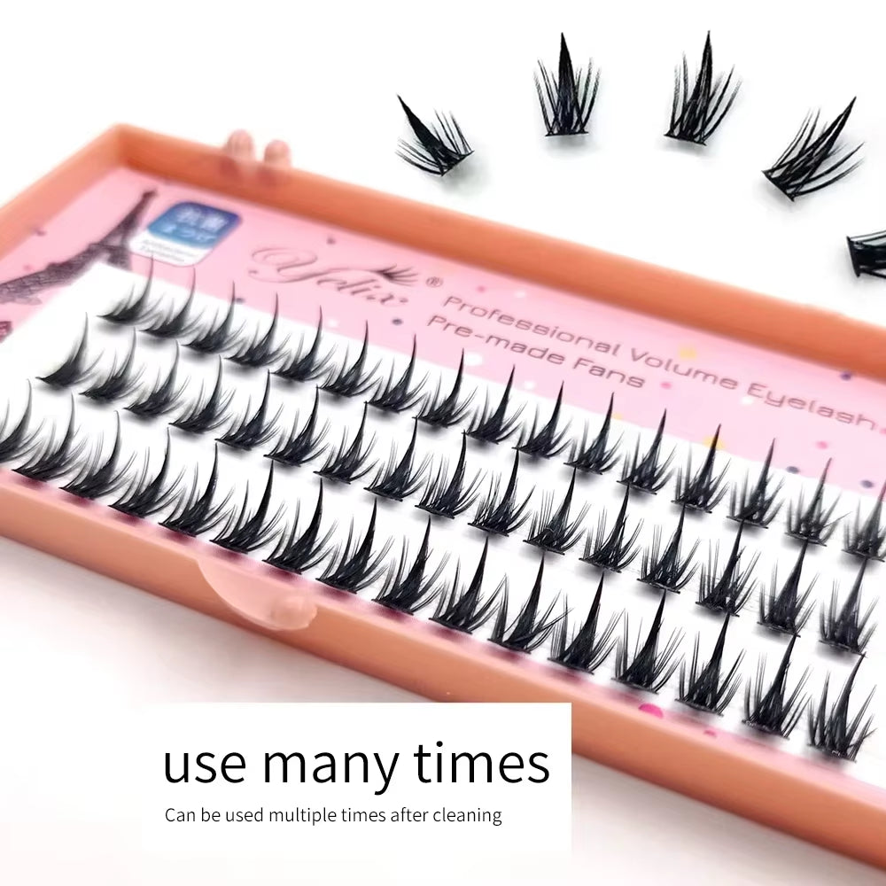 New Sunflower Eyelash Set Cluster Lashes Soft Natural Lower Lash Segmented Diy Lash Extension Kit Douyin Makeup