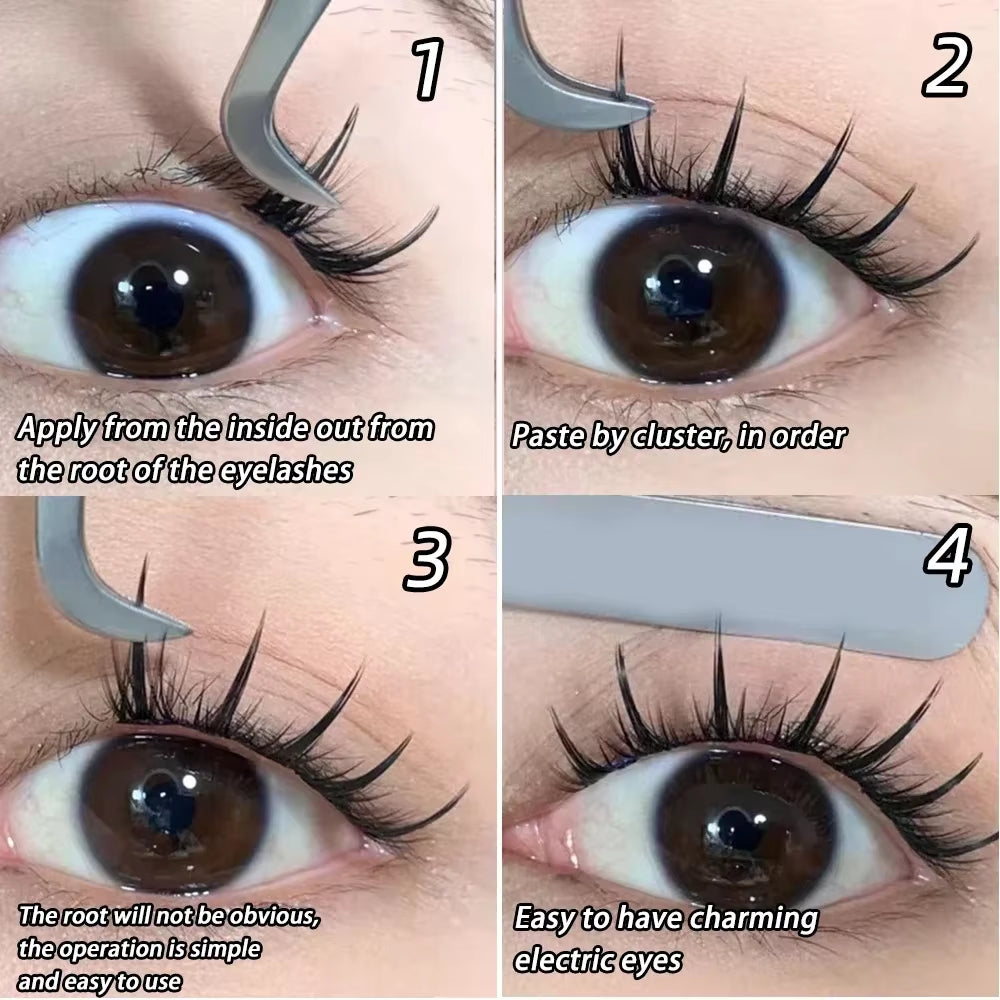 New Sunflower Eyelash Set Cluster Lashes Soft Natural Lower Lash Segmented Diy Lash Extension Kit Douyin Makeup