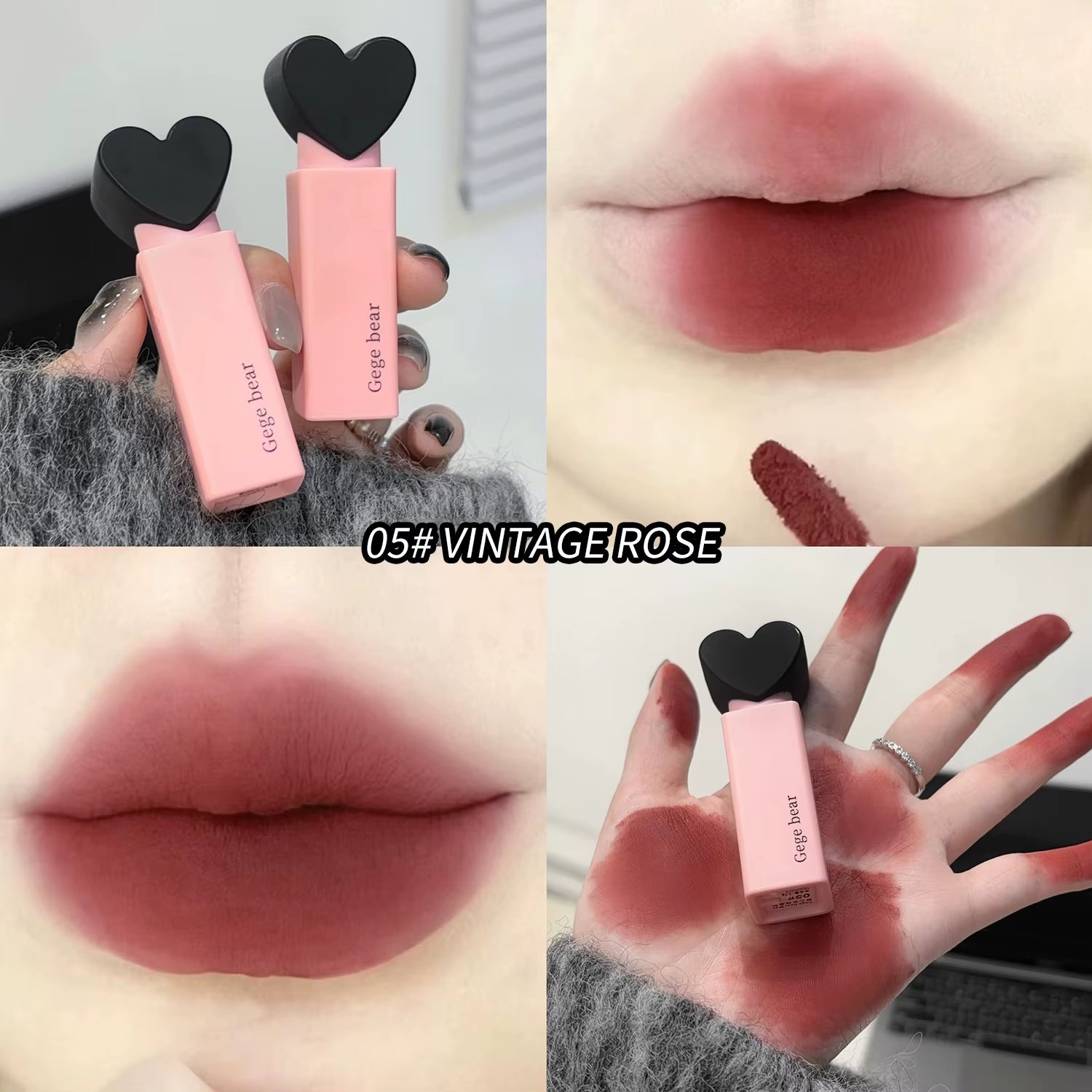 Dreamy Sweetheart Velvet Lip Glaze  Matte Soft Texture Not Easy to Stick Cup Long-Lasting Lipstick