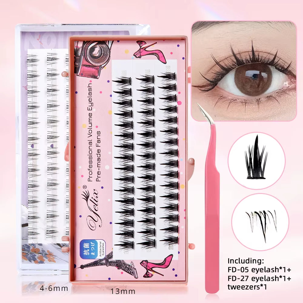 New Sunflower Eyelash Set Cluster Lashes Soft Natural Lower Lash Segmented Diy Lash Extension Kit Douyin Makeup