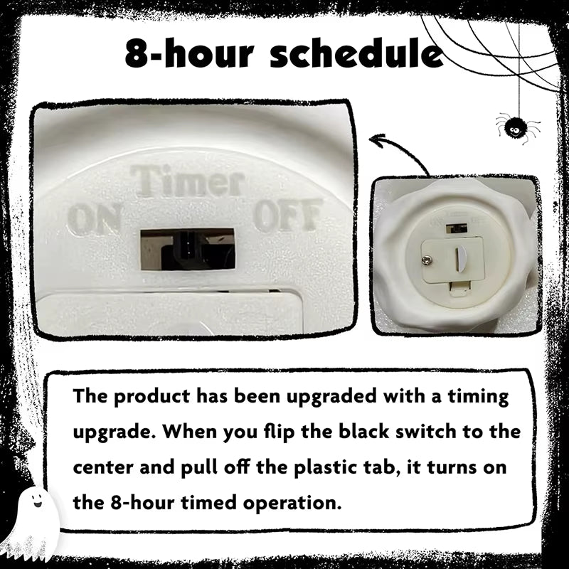 LED Ceramic Ghost Glowing Decoration Cute Ghost Halloween Decoration Small White Ghost Statue Ghost Statue Desktop Decoration