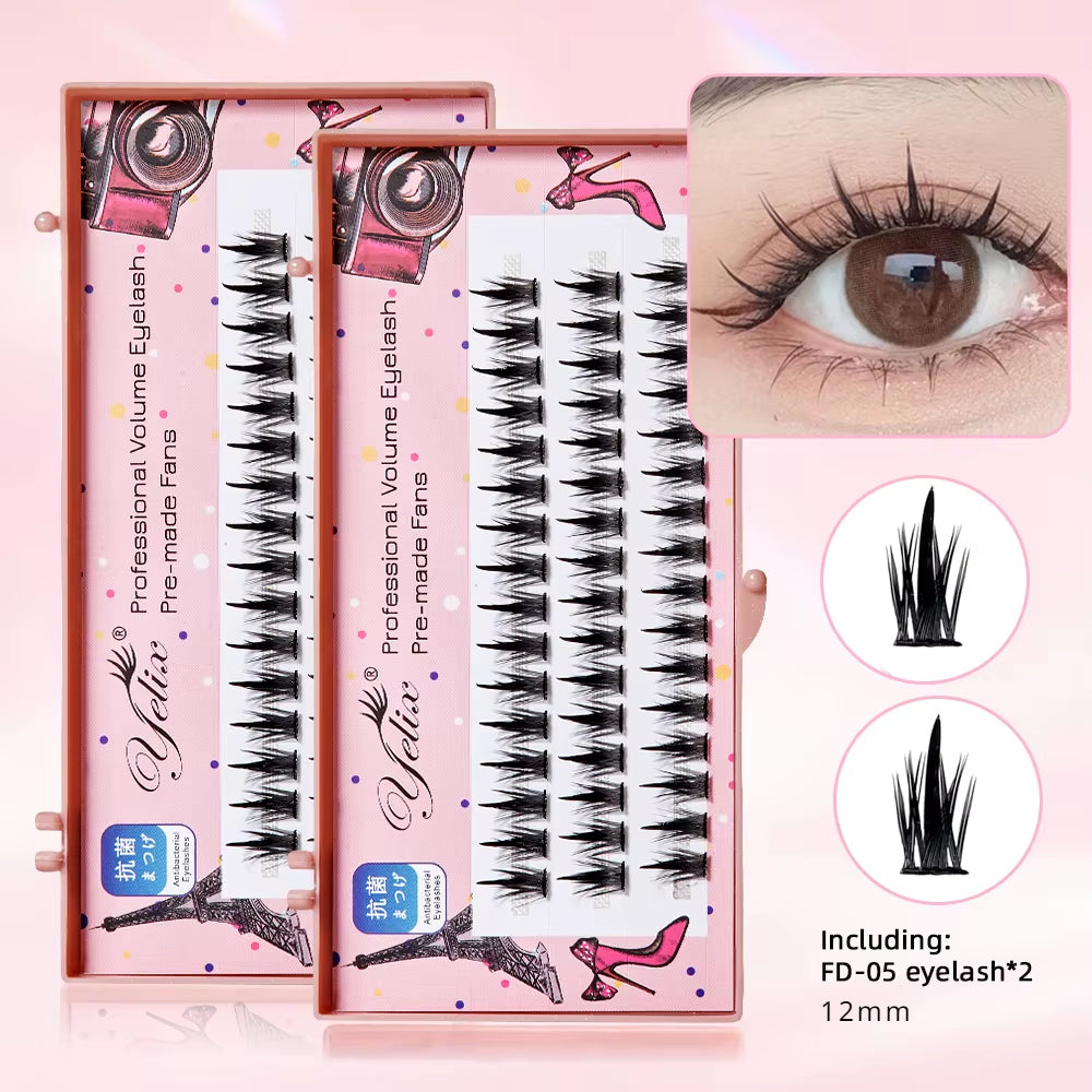 New Sunflower Eyelash Set Cluster Lashes Soft Natural Lower Lash Segmented Diy Lash Extension Kit Douyin Makeup