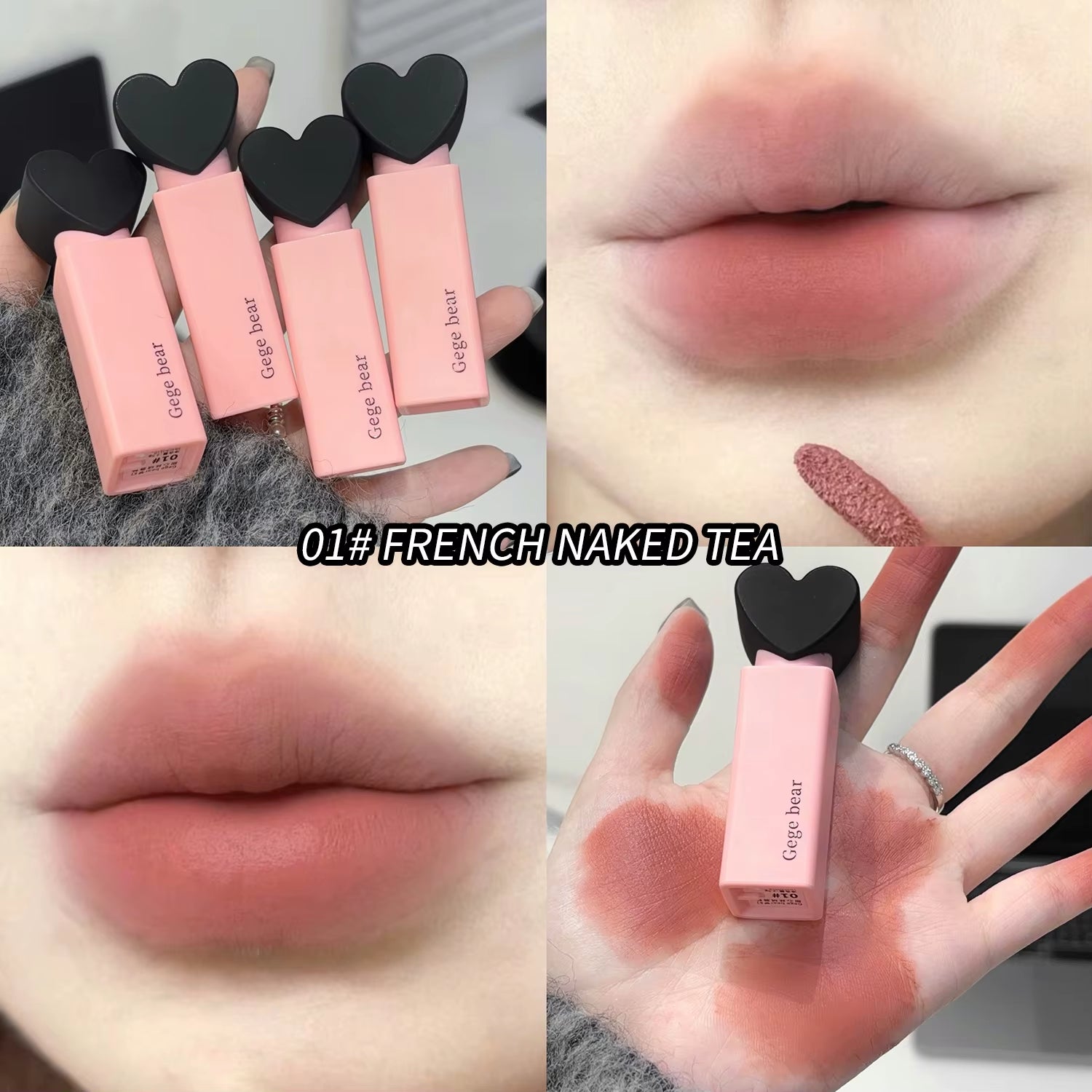Dreamy Sweetheart Velvet Lip Glaze  Matte Soft Texture Not Easy to Stick Cup Long-Lasting Lipstick