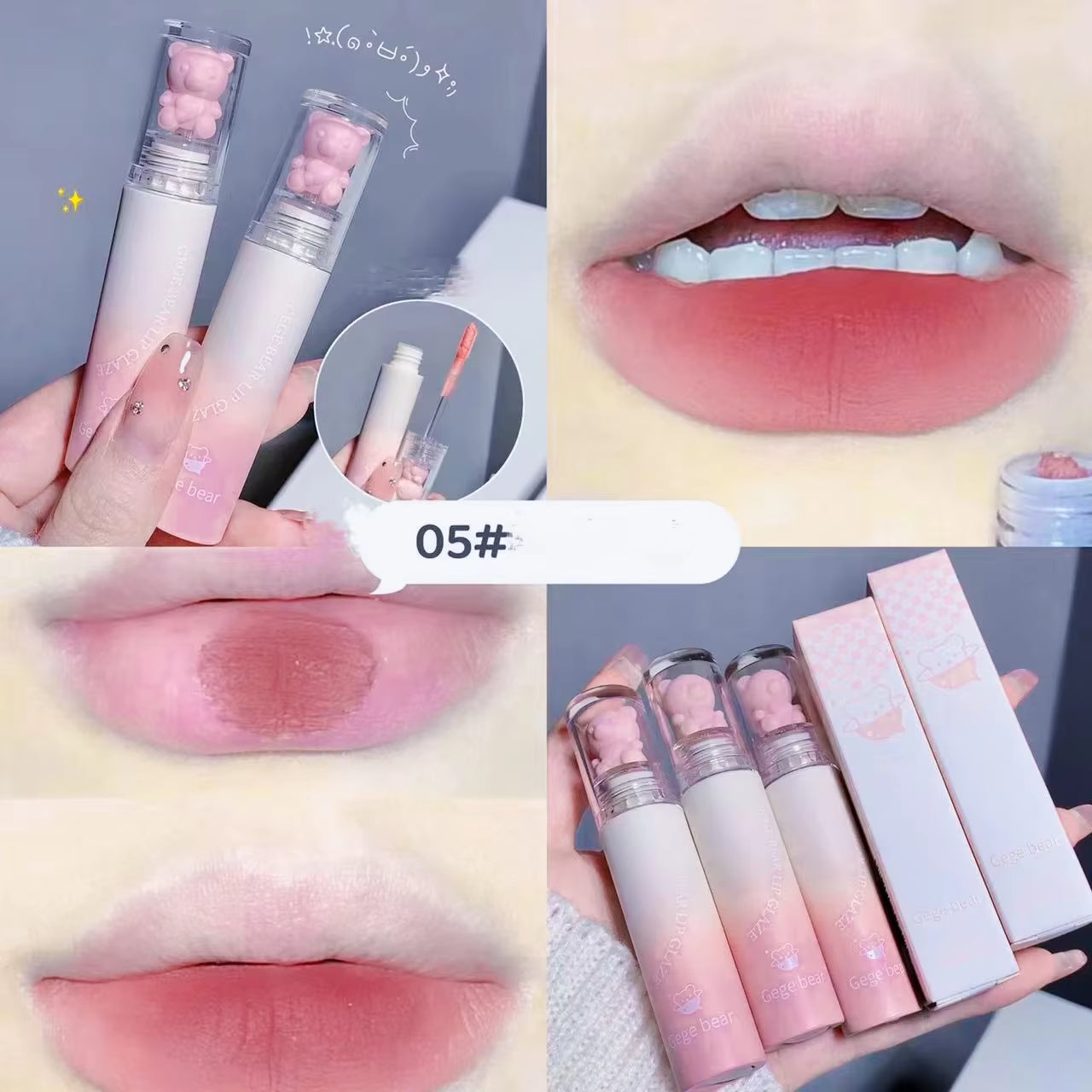 Cute Lip Glaze Girl Chestnut Pink Lip Mud Korean Makeup Girl Lip Gloss Makeup Cosmetics Velvet Waterpoor Lipstick