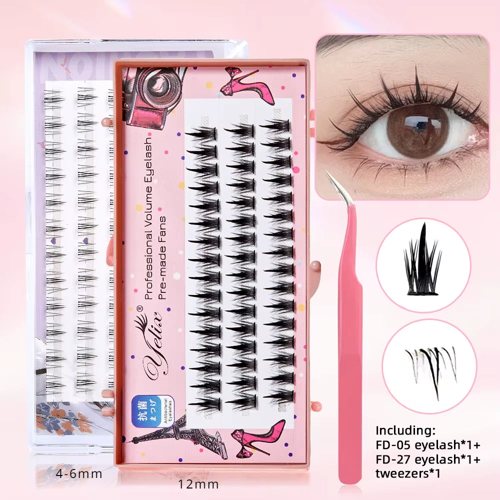 New Sunflower Eyelash Set Cluster Lashes Soft Natural Lower Lash Segmented Diy Lash Extension Kit Douyin Makeup