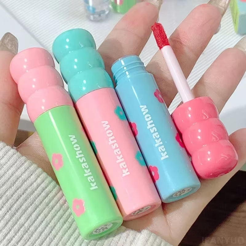 Cute Lipgloss Korean Matte Velvet Lip Gloss Long Lasting Waterproof Lipstick Moisturizing Lip Makeup Tint Korean Cosmetics NEW