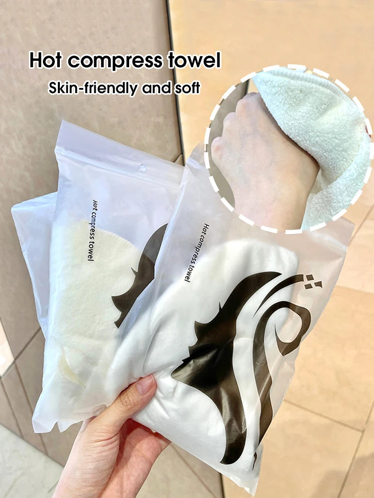 Hot Compress Towel Hanging Ear Soft Skin-Friendly Steam Heating Cold Hot Compress Face Towel Wet Compress Irrigation Face Towel