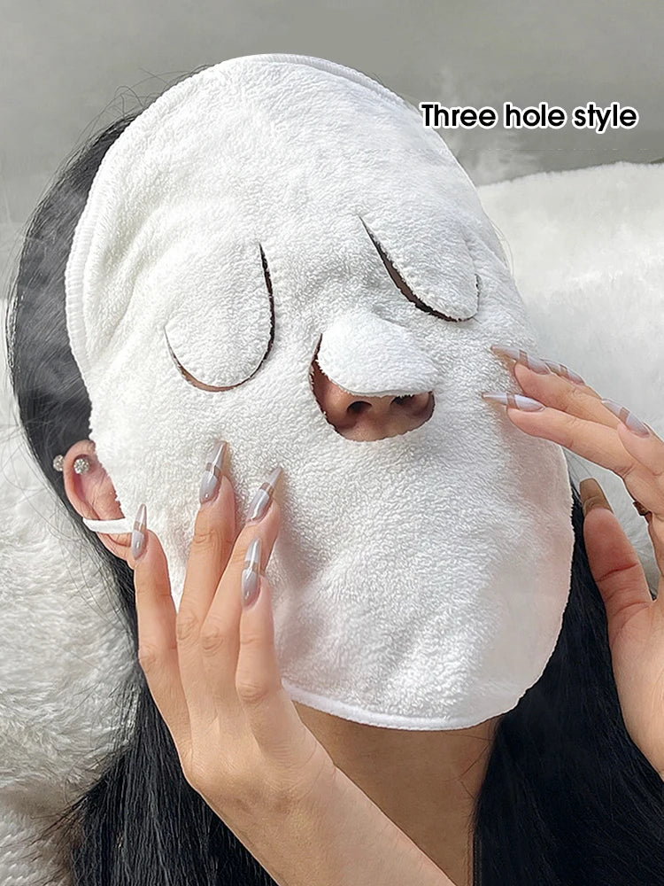 Hot Compress Towel Hanging Ear Soft Skin-Friendly Steam Heating Cold Hot Compress Face Towel Wet Compress Irrigation Face Towel