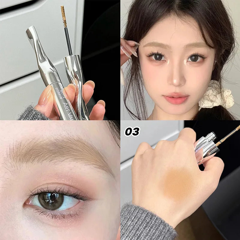 Art Value Eyebrow Dye Cream, Korean-Style Light Brown Matte Eyebrow Light Makeup, Natural Makeup Application,Natural Makeup Look