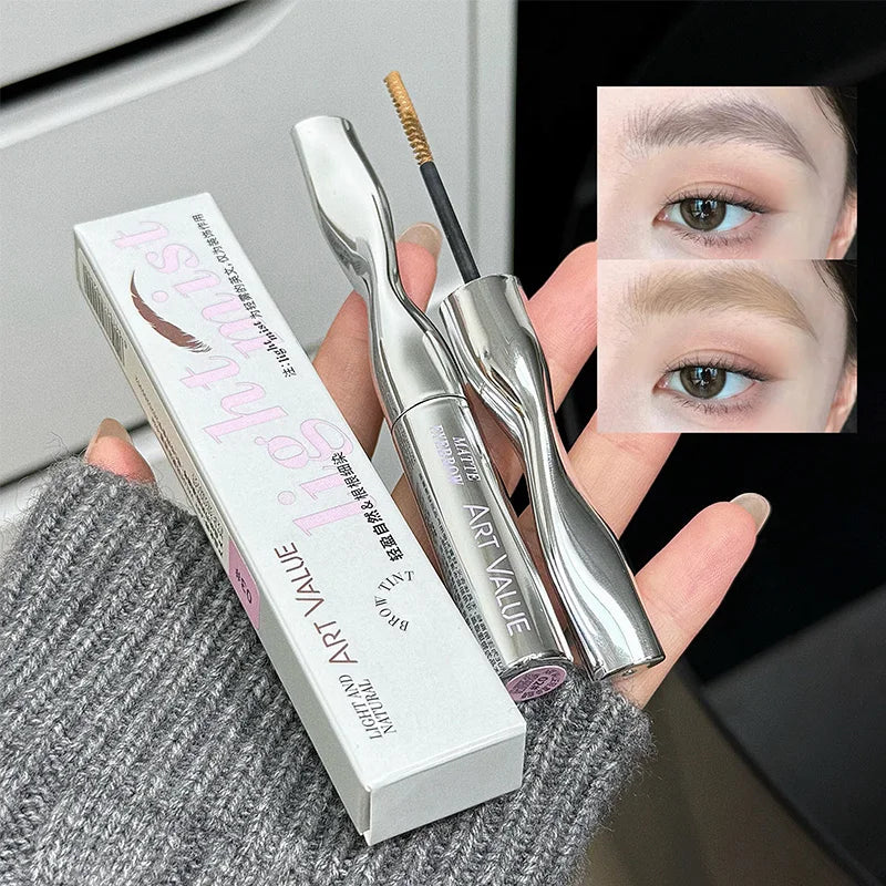 Art Value Eyebrow Dye Cream, Korean-Style Light Brown Matte Eyebrow Light Makeup, Natural Makeup Application,Natural Makeup Look