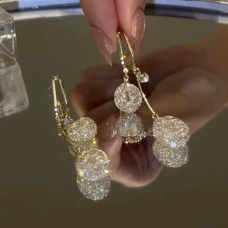 S925 Silver Needle Douyin with Hollow Water Drop Long Tassel Earrings Female Light Luxury Temperament All Fashion Accessories