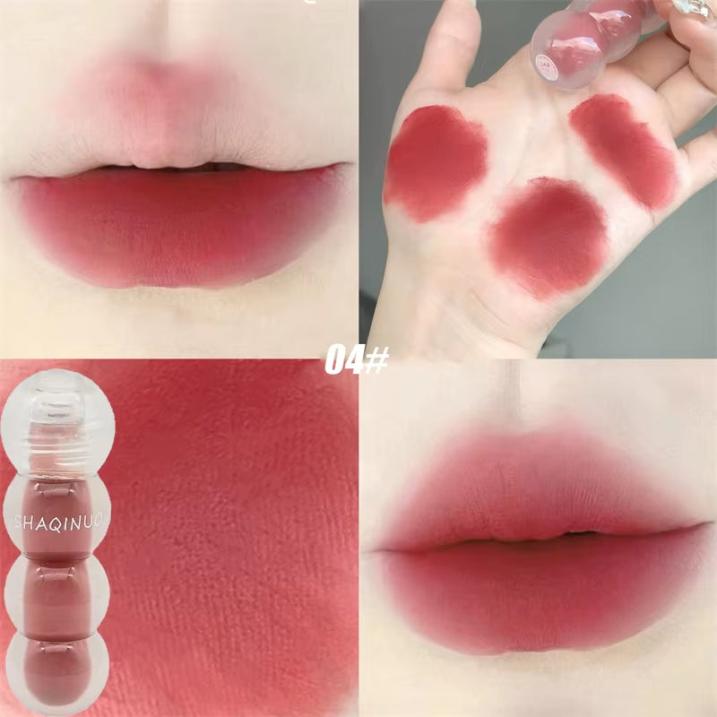 Cute Velvet Matte Lip Gloss Long Lasting Liquid Lipstick Lip Makeup Beauty Nonstick Cup Waterproof Lip Gloss Korean Makeup New
