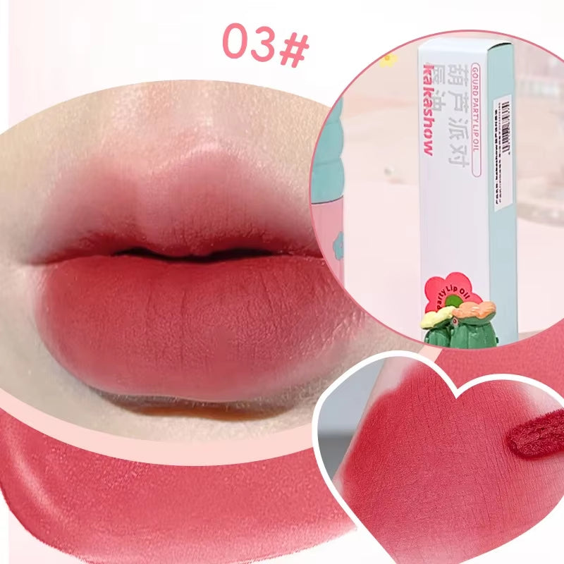 Cute Lipgloss Korean Matte Velvet Lip Gloss Long Lasting Waterproof Lipstick Moisturizing Lip Makeup Tint Korean Cosmetics NEW