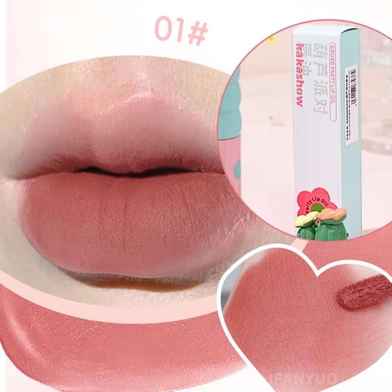 Cute Lipgloss Korean Matte Velvet Lip Gloss Long Lasting Waterproof Lipstick Moisturizing Lip Makeup Tint Korean Cosmetics NEW