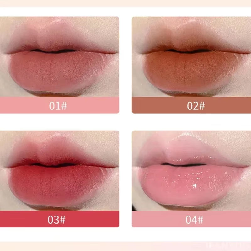 Cute Lipgloss Korean Matte Velvet Lip Gloss Long Lasting Waterproof Lipstick Moisturizing Lip Makeup Tint Korean Cosmetics NEW