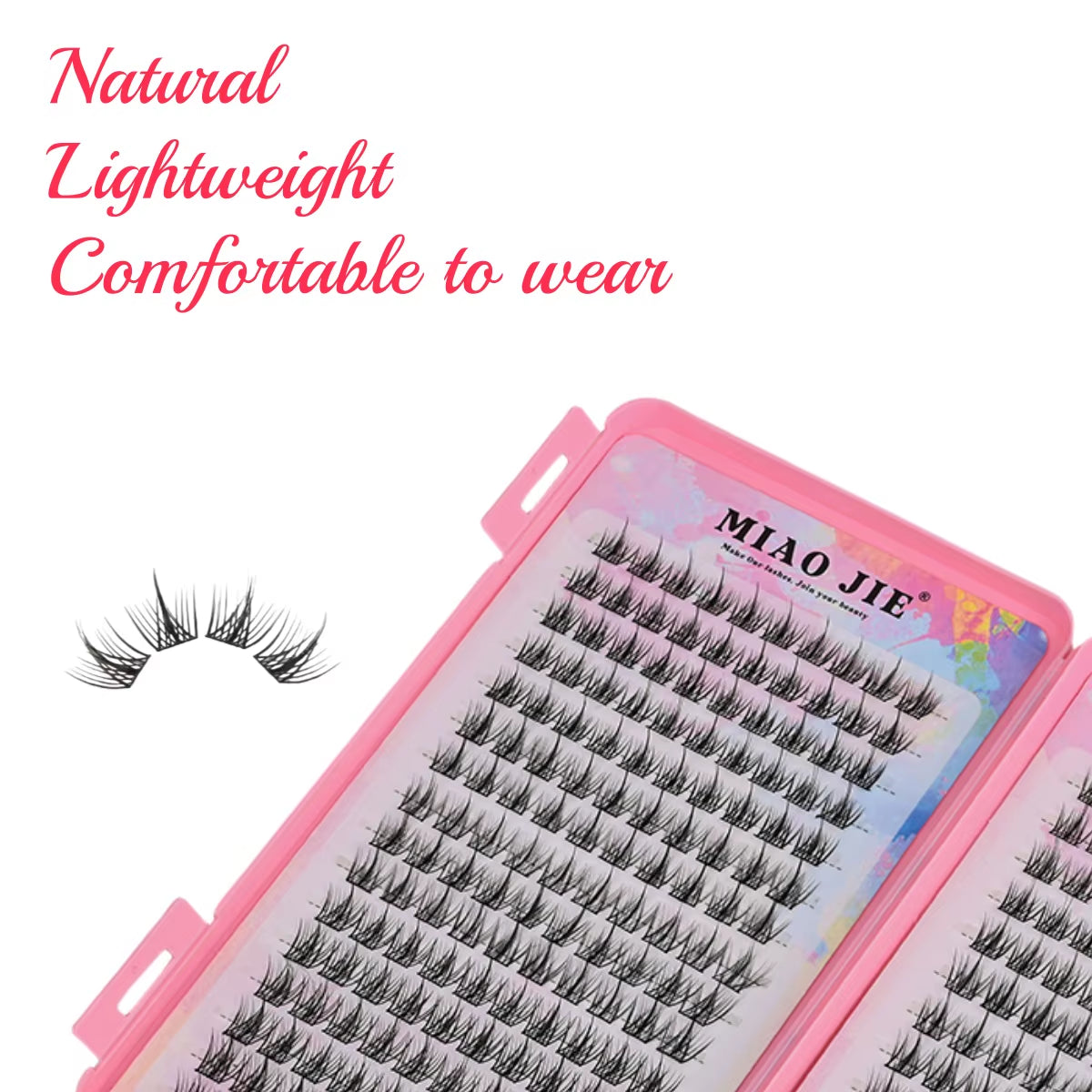 MIAOJIE 32Rows Eyelash Book High Quality Manga Lashes Cluster Lashes Manhua Eyelashes Elf Makeup Strand Eyelashes Douyin Makeup