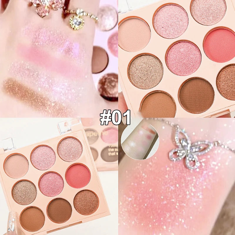 Ice Cream Eyeshadow Palette Korean Eye Makeup Palette Long Lasting Glitter Rose Blush Purple Eye Shadows Korean Women Cosmetics