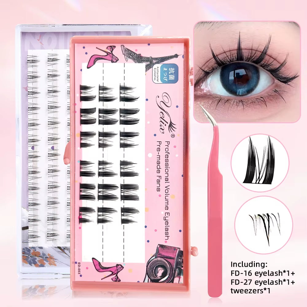 New Sunflower Eyelash Set Cluster Lashes Soft Natural Lower Lash Segmented Diy Lash Extension Kit Douyin Makeup