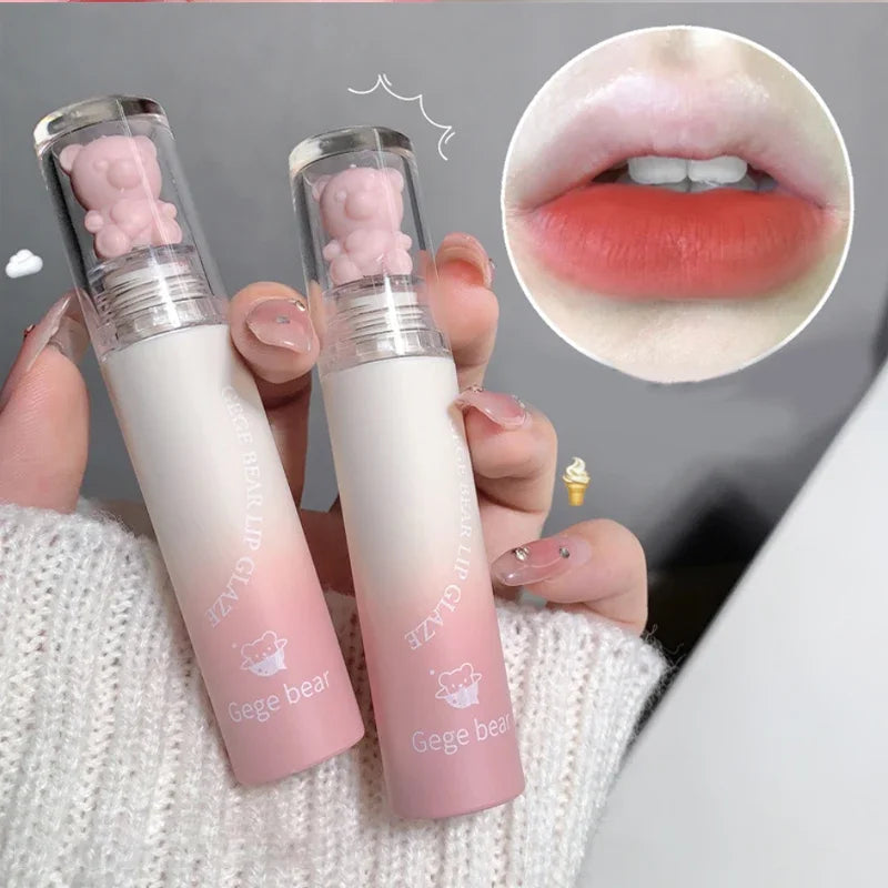 Cute Lip Glaze Girl Chestnut Pink Lip Mud Korean Makeup Girl Lip Gloss Makeup Cosmetics Velvet Waterpoor Lipstick